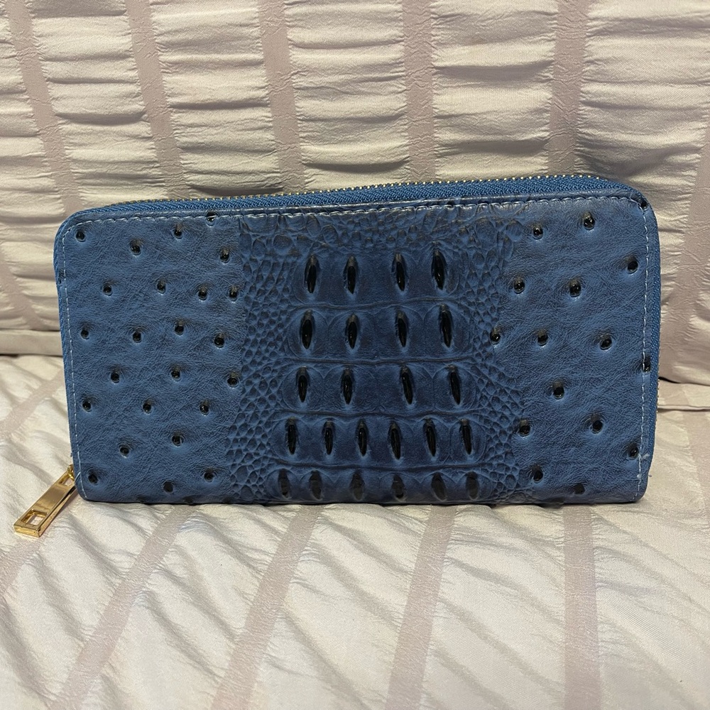 Blue Textured Women's Wallet